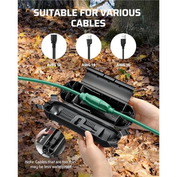 [4 Pack] Extension Cord Safety Cover,Weatherproof Electrical Connection Box - Picture 3 of 7